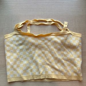 NEW URBAN OUTFITTERS Yellow Checkerboard Crop Top. Adjustable straps